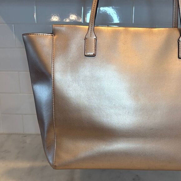 Kate Spade Bag Purse Handbag New York Sawyer Street Taden Metallic Leather Tote - Picture 5 of 16